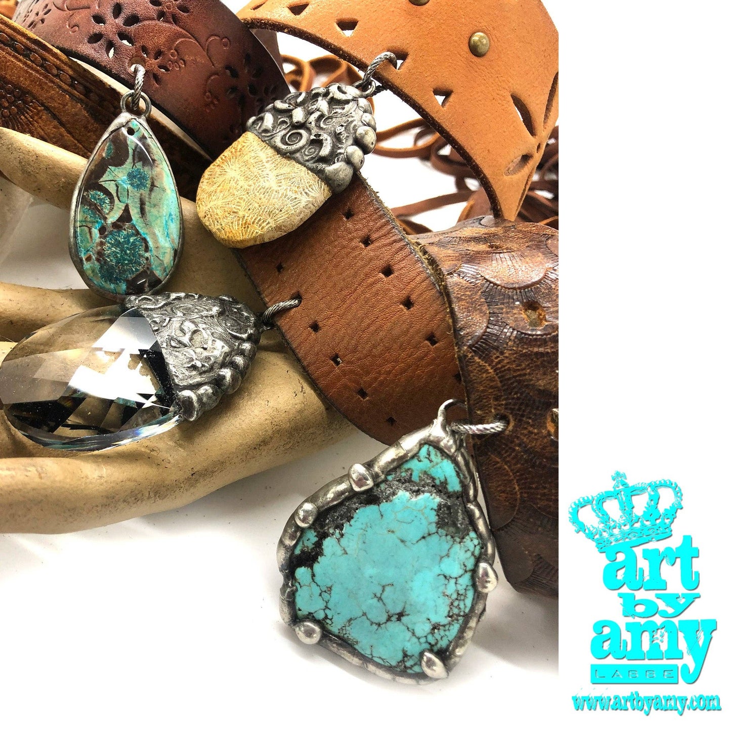 Calamity Jane Choker: Chocolate / Turquoise