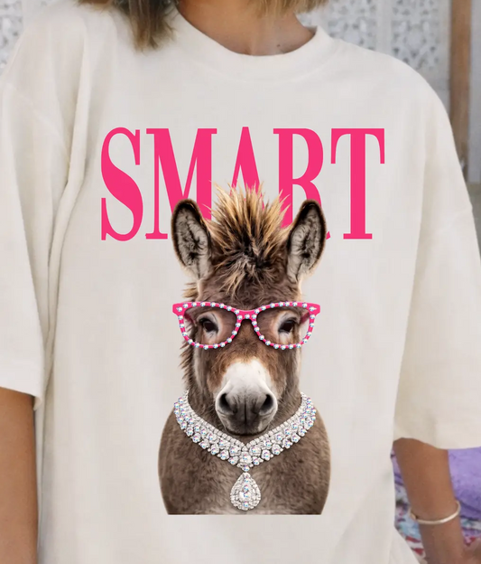 SMART blinged donkey short sleeve tee