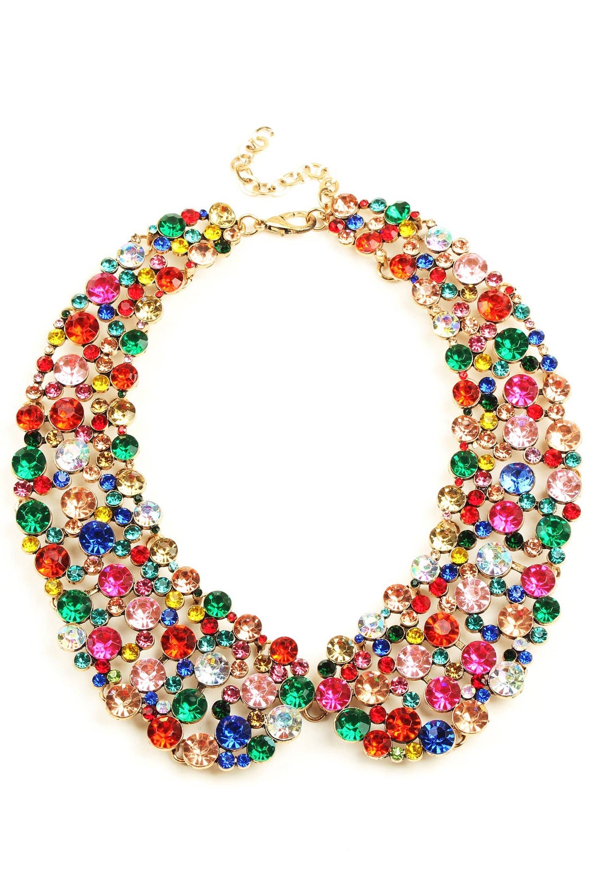 CHRISTMAS LIGHTS Bejeweled collar necklace