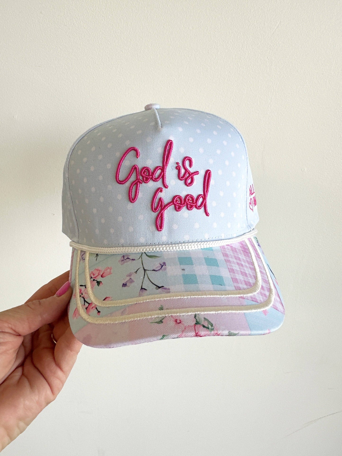 God Is Good All The Time Vintage Trucker Hat