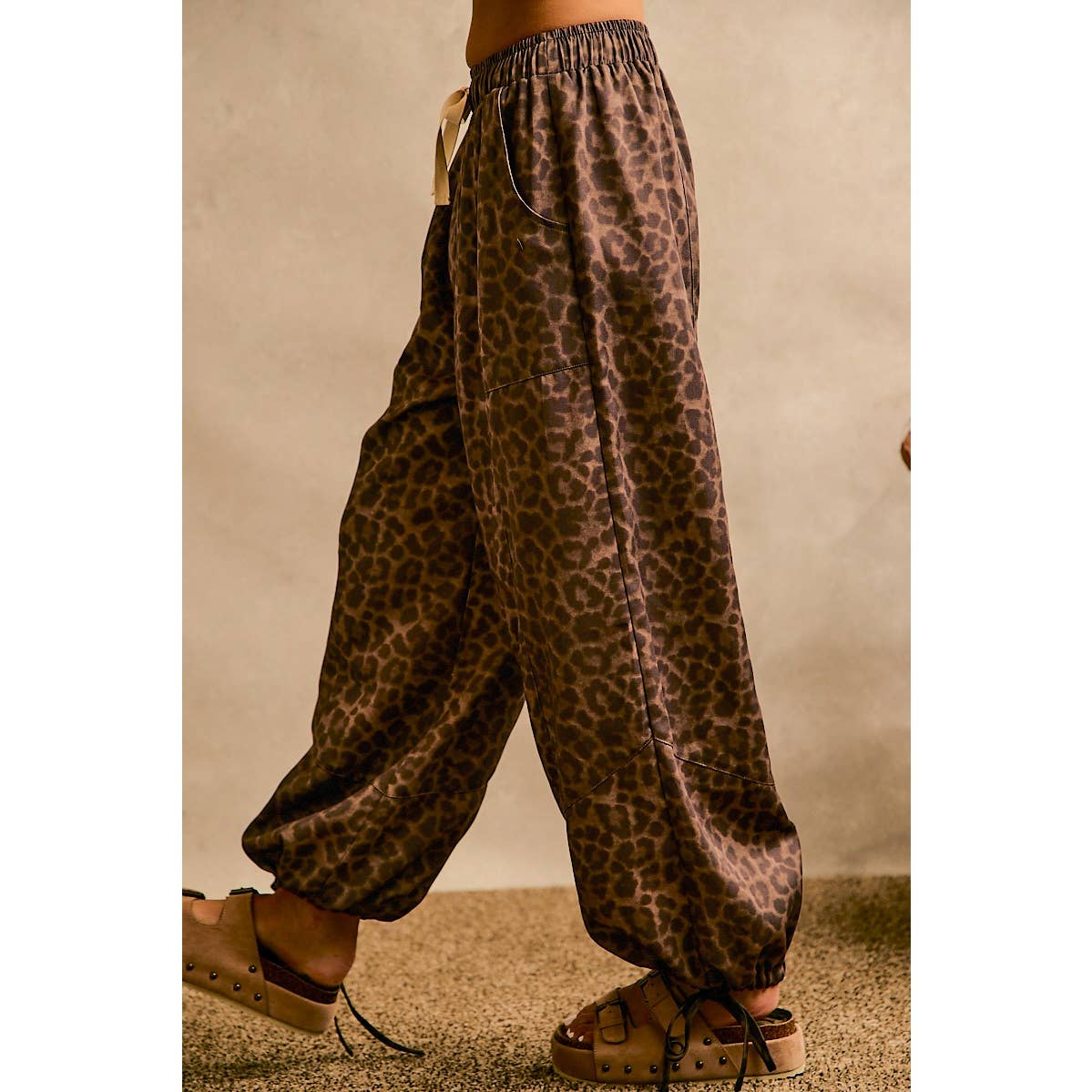 JULY SHIP   LEOPARD PRINT BALLOON STYLE PULL UP PANTS: LEOPARD