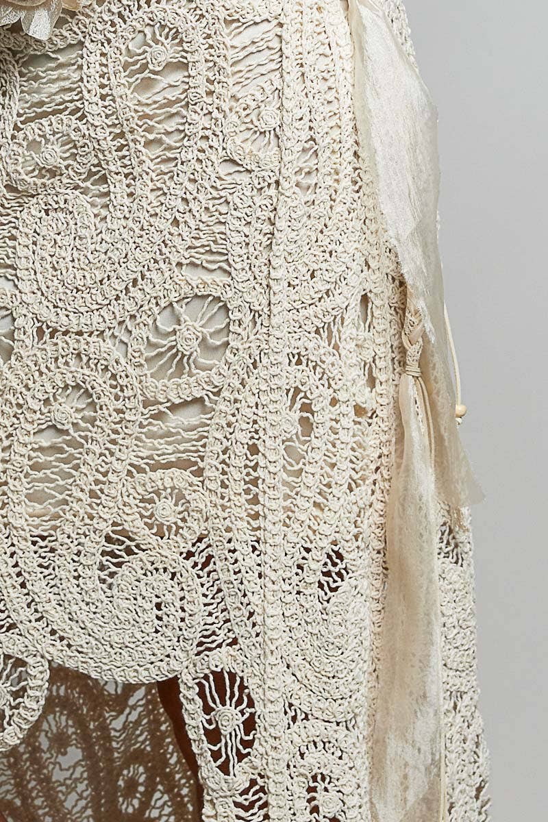 Elastic Band Crochet Hi-Low Solid Skirt