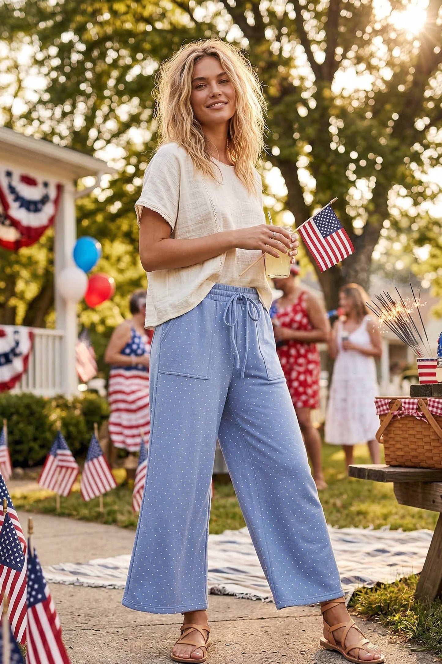 PREORDER JUNE 1st SHIP Red with White Polka Dots lounge pants