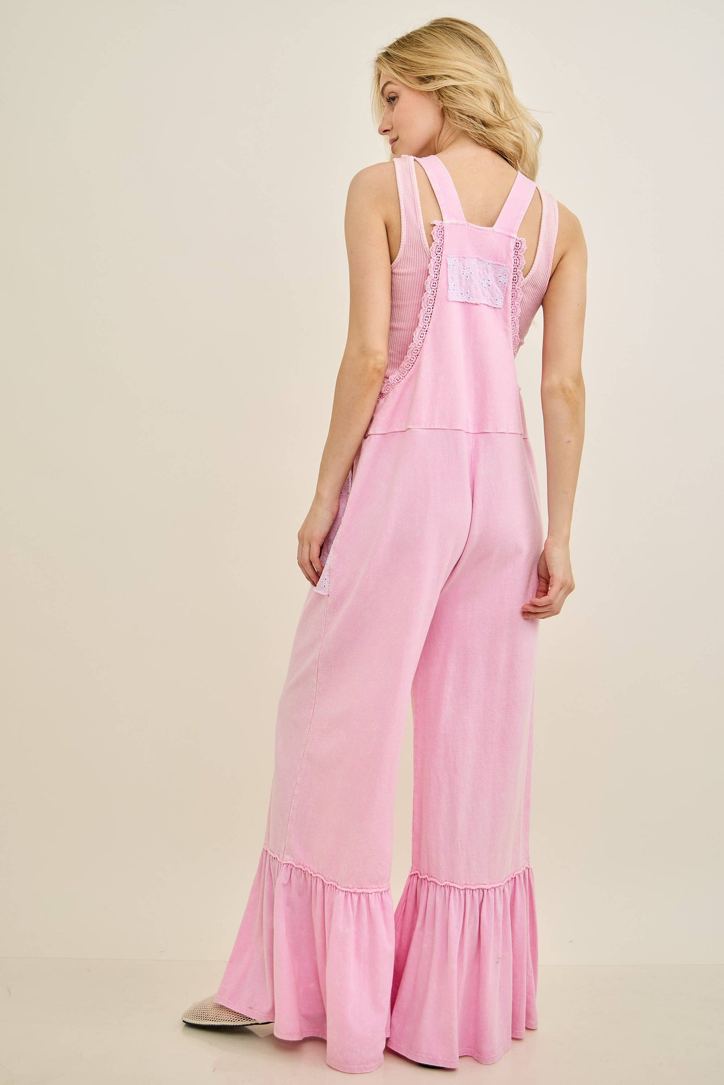Mineral Washed Tea Party Ruffle Jumpsuits