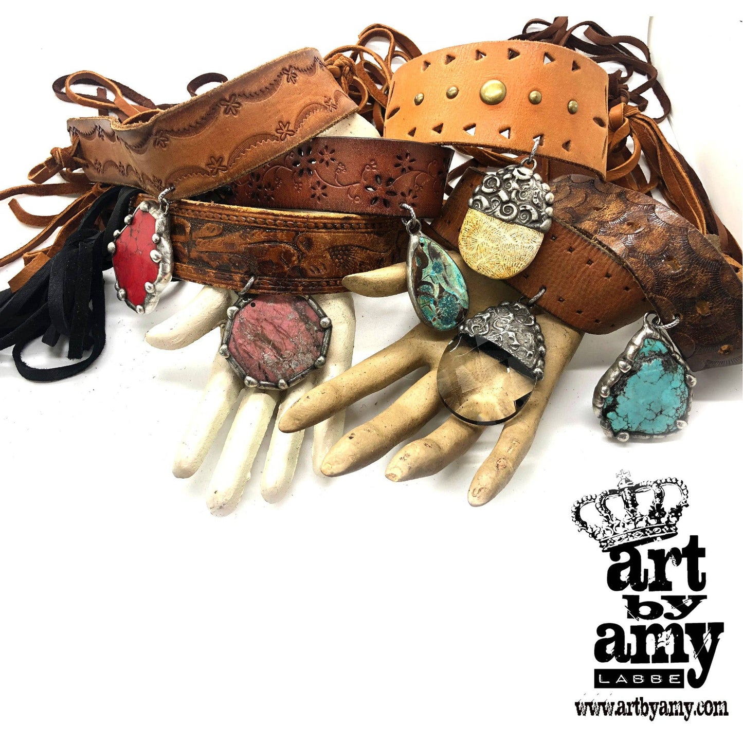 Calamity Jane Choker: Tobacco / Turquoise