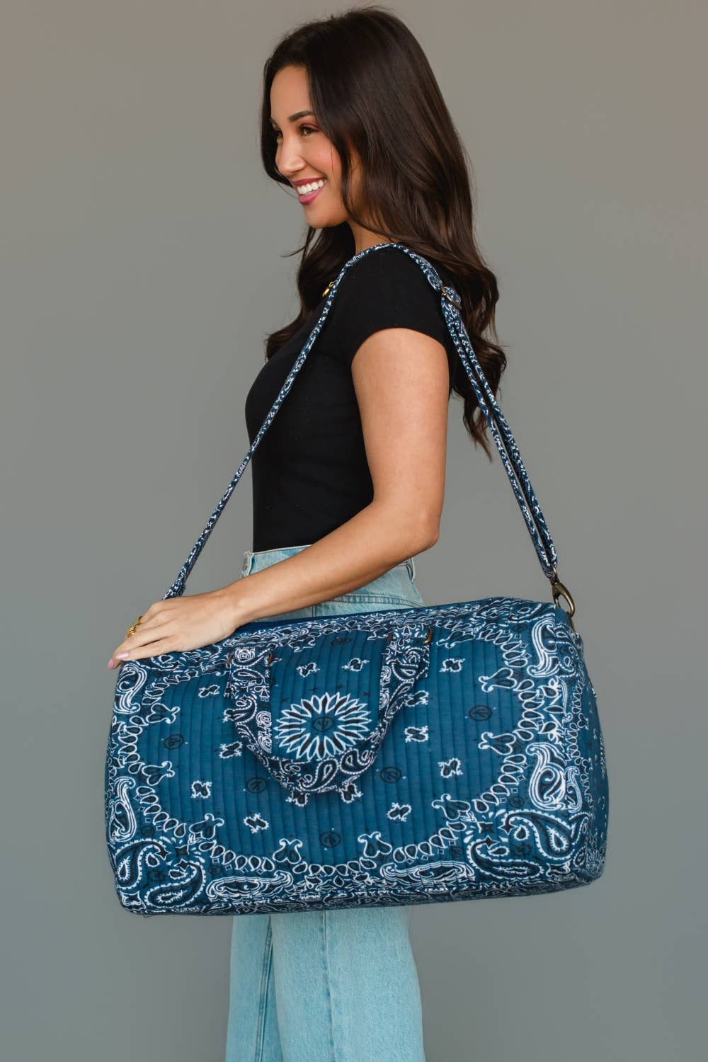JUNE Ship - Dk. Blue Bandana Duffel