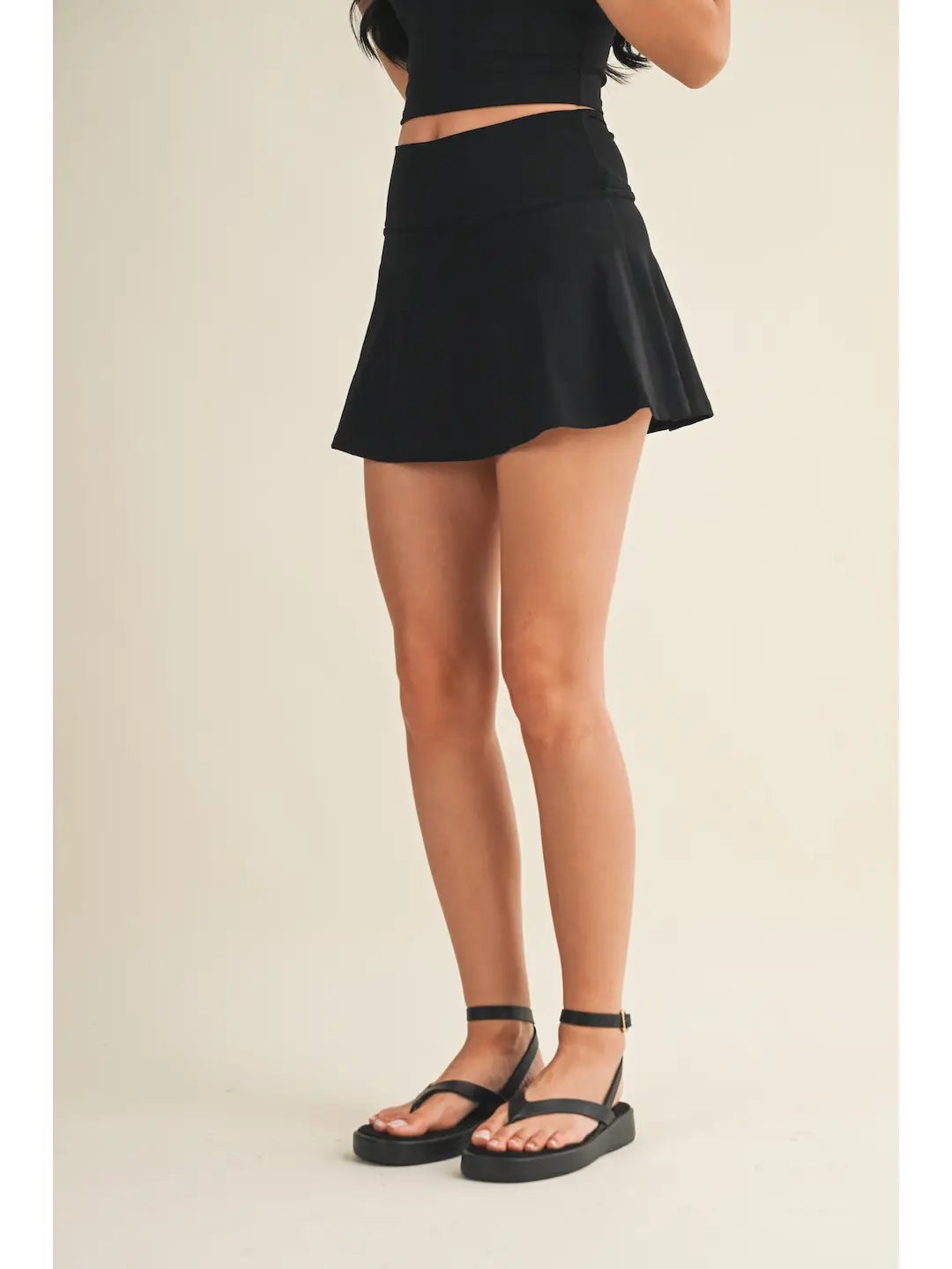 Mini Circle Skirt with Bow Back Detail