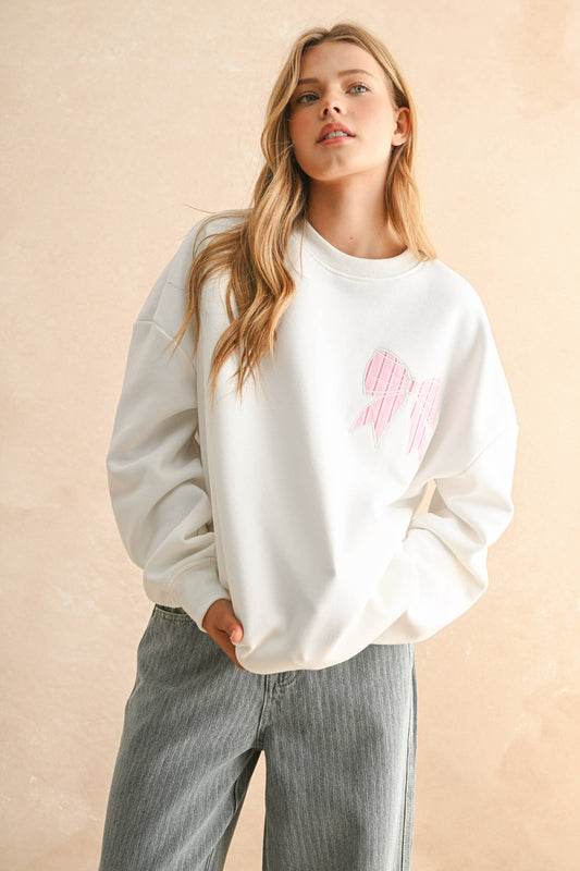 T5705   BIG BOW PATCH SWEATSHIRTS