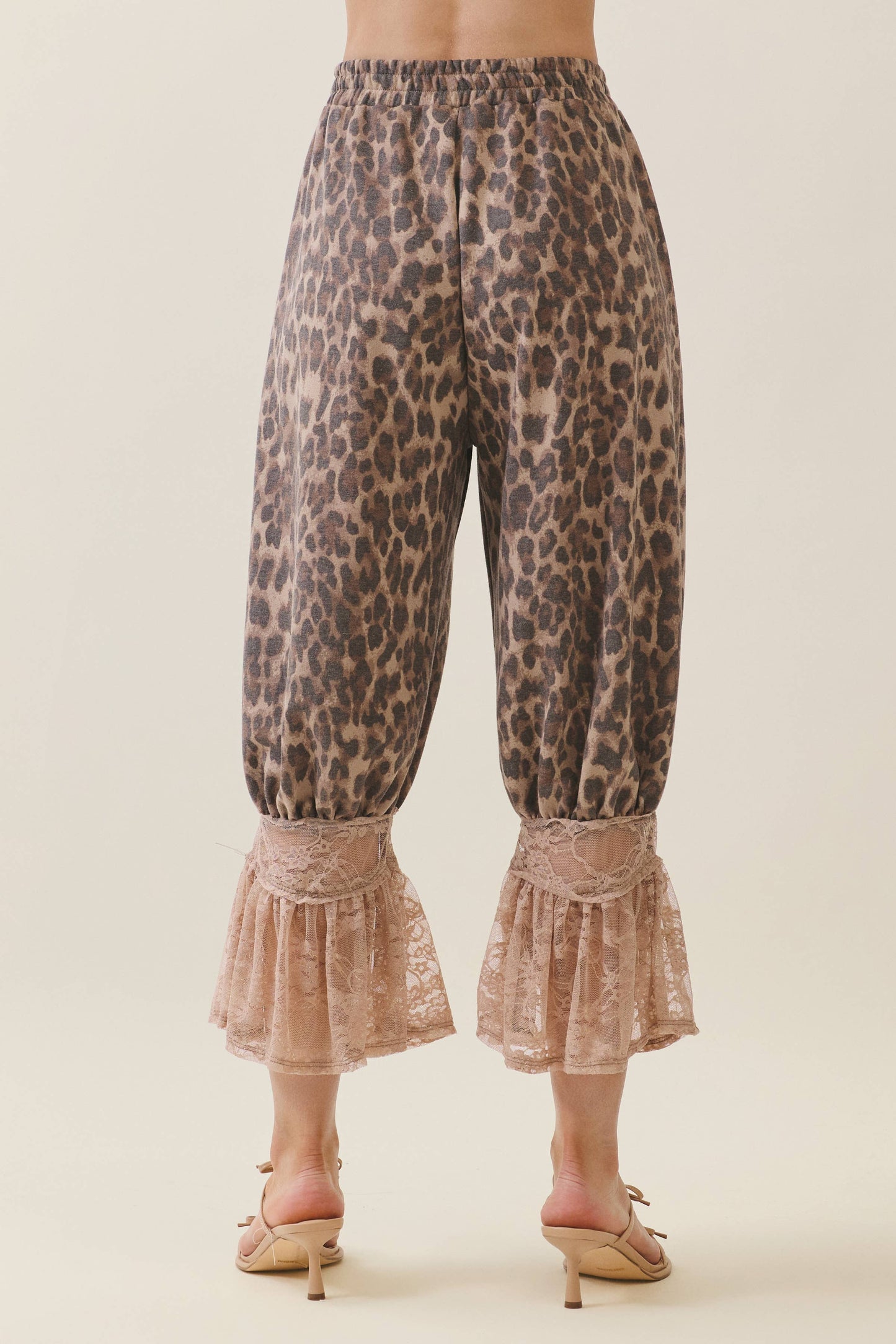 Animal Leopard Print Lace Bloomer Pants