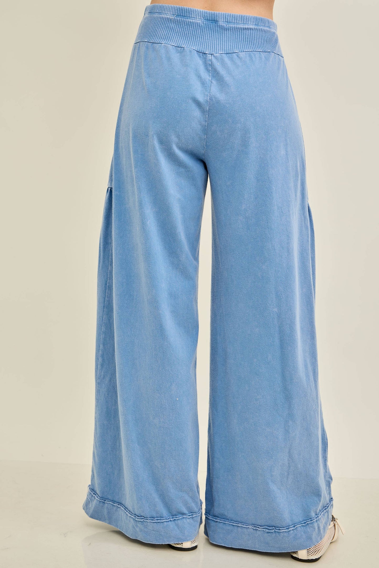 Mineral Washed Boho waist band wideleg cropped pants HP5900