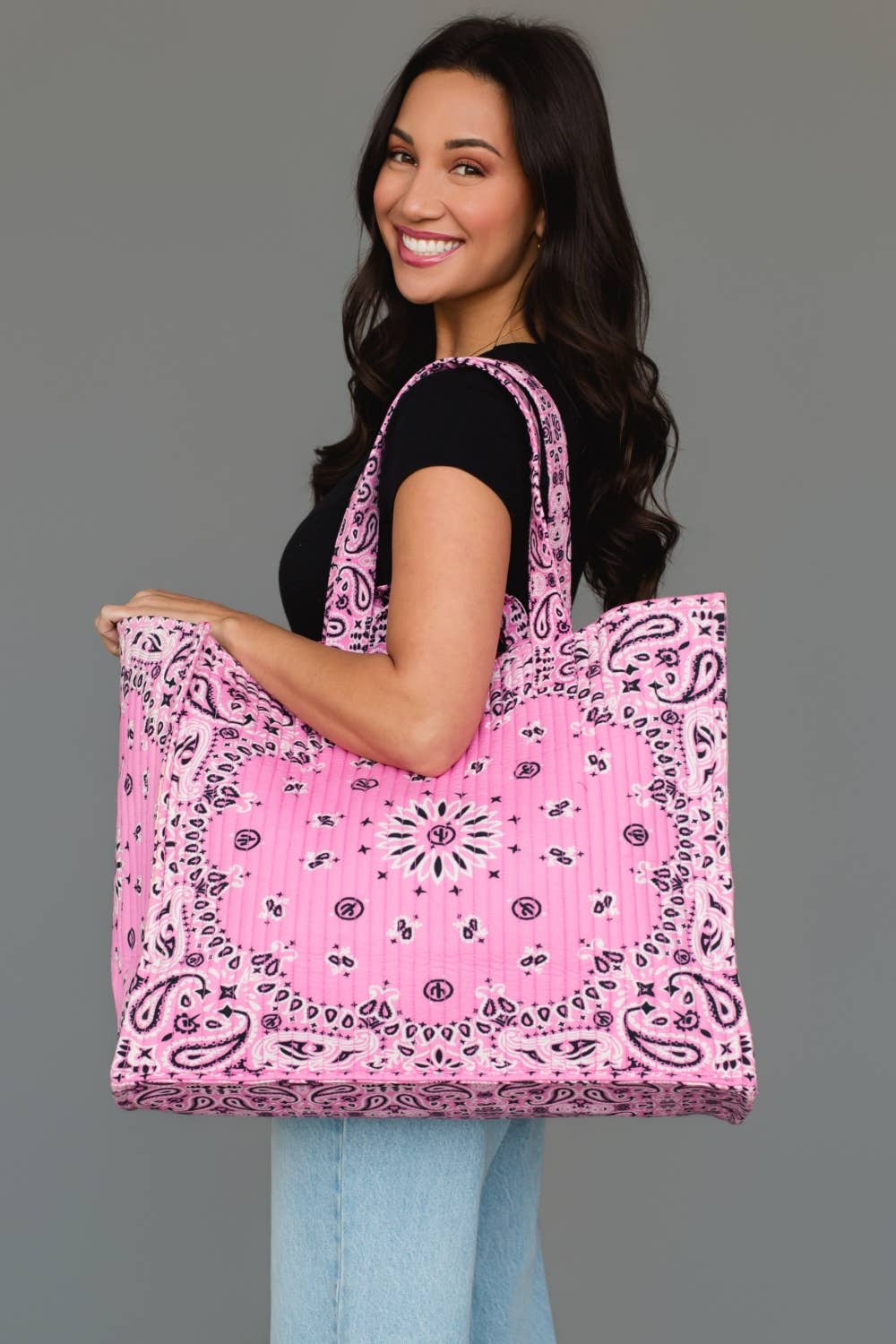 JUNE Ship - Pink Bandana Tote