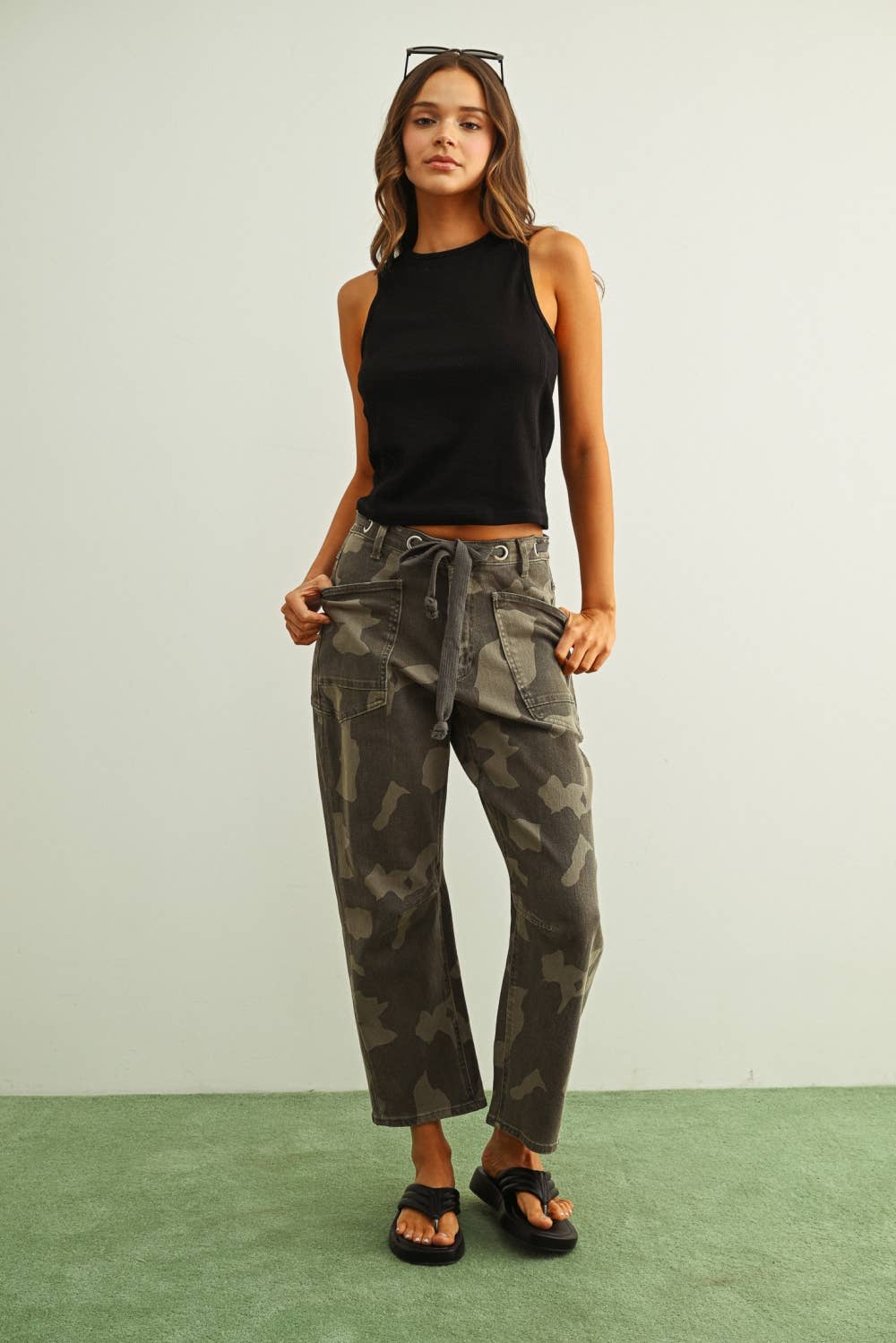 ET6892   WASHED RIB SLEEVELESS TOP