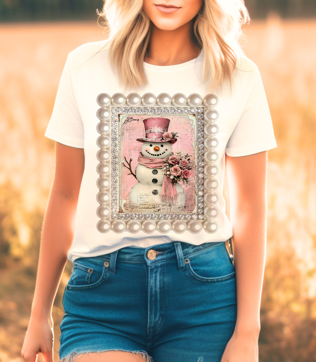 Blinged Snowman Frame