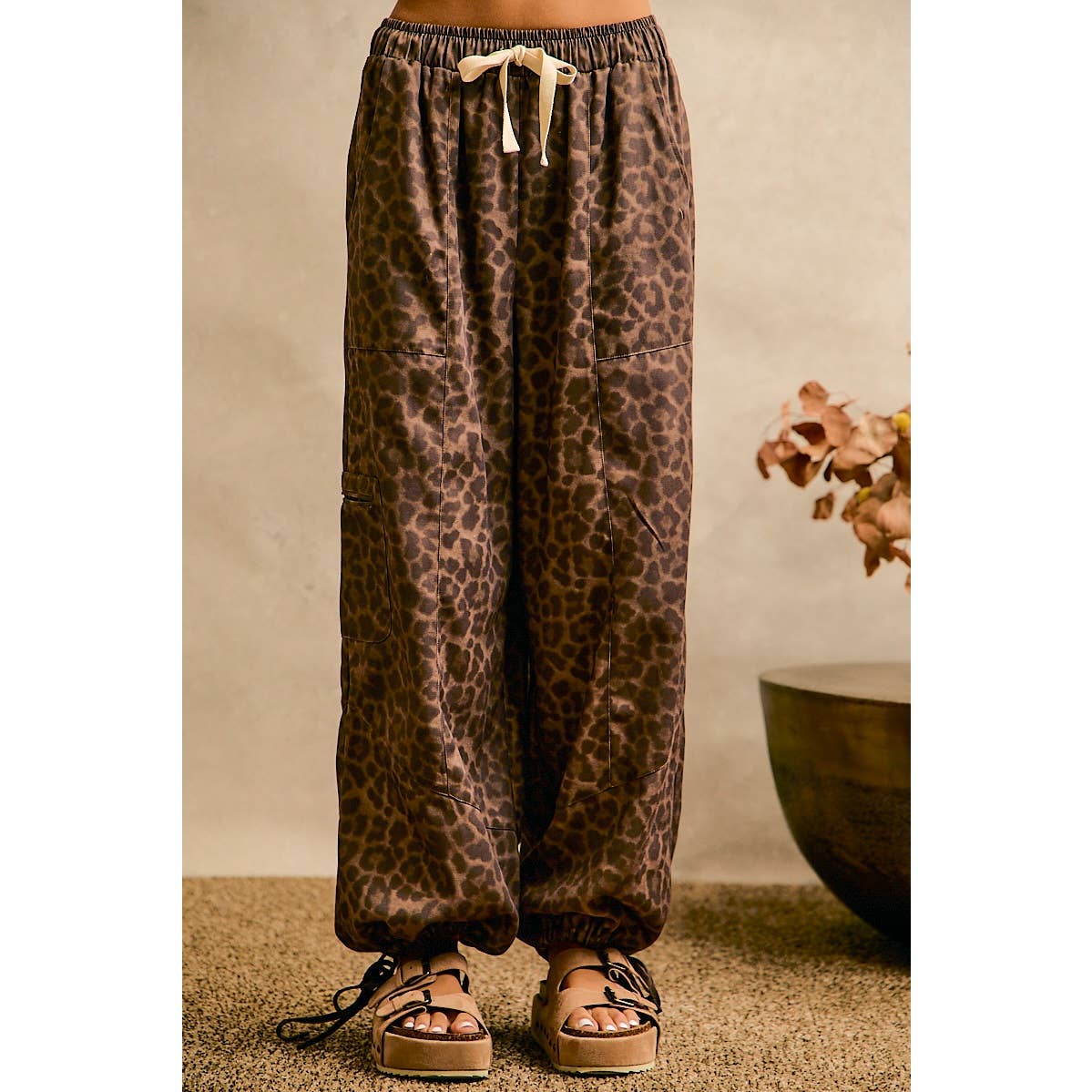 JULY SHIP   LEOPARD PRINT BALLOON STYLE PULL UP PANTS: LEOPARD