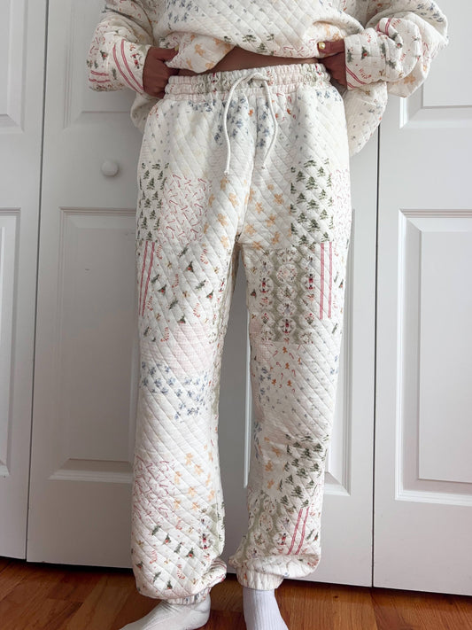 CHRISTMAS COZY TIK TOK VIRAL Christmas Holiday Quilted Joggers