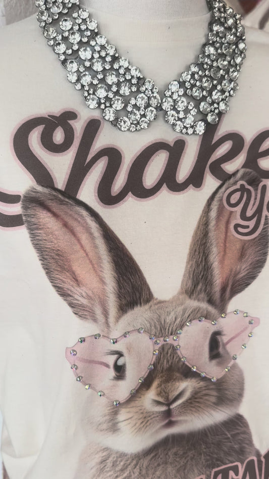 Shake your COTTONTAIL blinged short sleeve tee